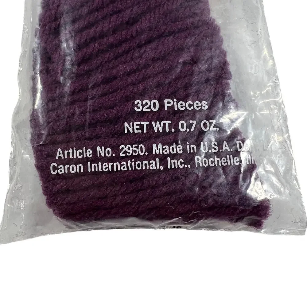 CARON Vintage Rug Yarn Lot 20 Grape 0122 Acrilan Latch Hook 320 Pieces Sealed